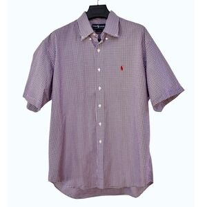 Polo Ralph Lauren Blake Shirt Mens XL Purple Gingham Check Short Sleeve Cotton